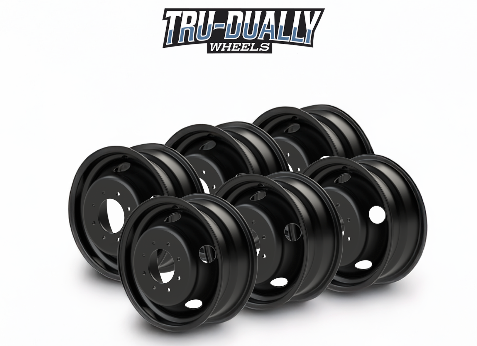 20x8.25 black dually wheels set for F450 F550 F600
