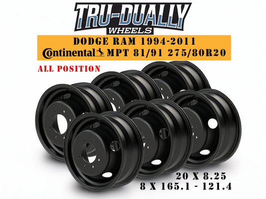 Dodge Ram 1994-2011 Tru-Dually MPT Wheel Set | 20x8.25 | 8x165.1 |121.4mm