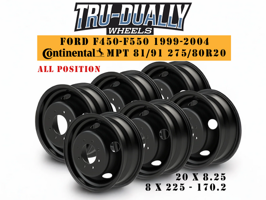20" 8x225 Ford F-450 1999-2004 Tru-Dually MPT Wheel Set - 20x8.25 | 170.2mm