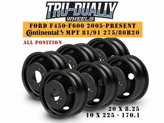 20"10x225 Ford F-450-600  dodge 4500-5500 Tru-Dually MPT Wheel Set