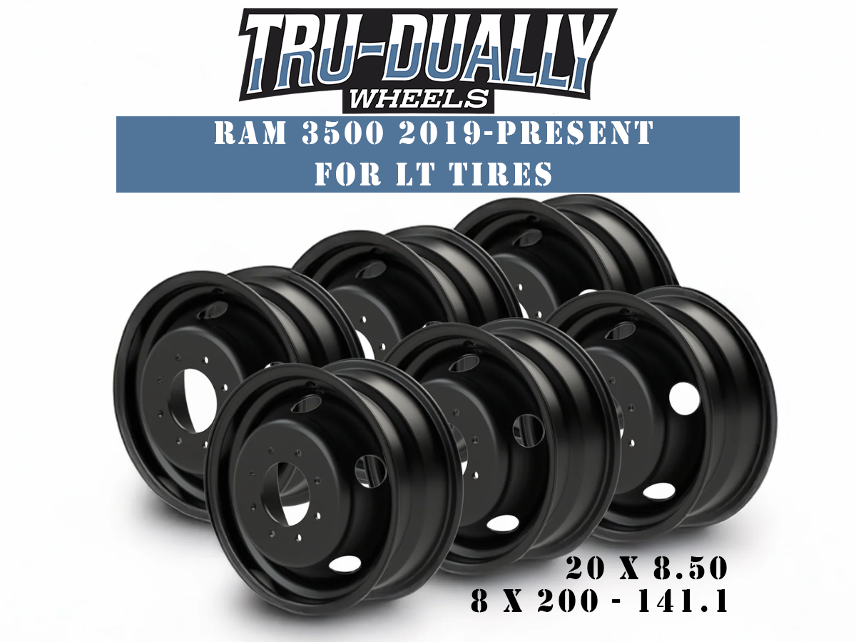 20"x 8.5(8x200) Ram 3500 2019-up Tru-Dually LT Wheel Set 115 /195 0ffset 141.1 center bore