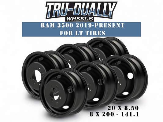 20"x 8.5(8x200) Ram 3500 2019-up Tru-Dually LT Wheel Set 115 /195 0ffset 141.1 center bore